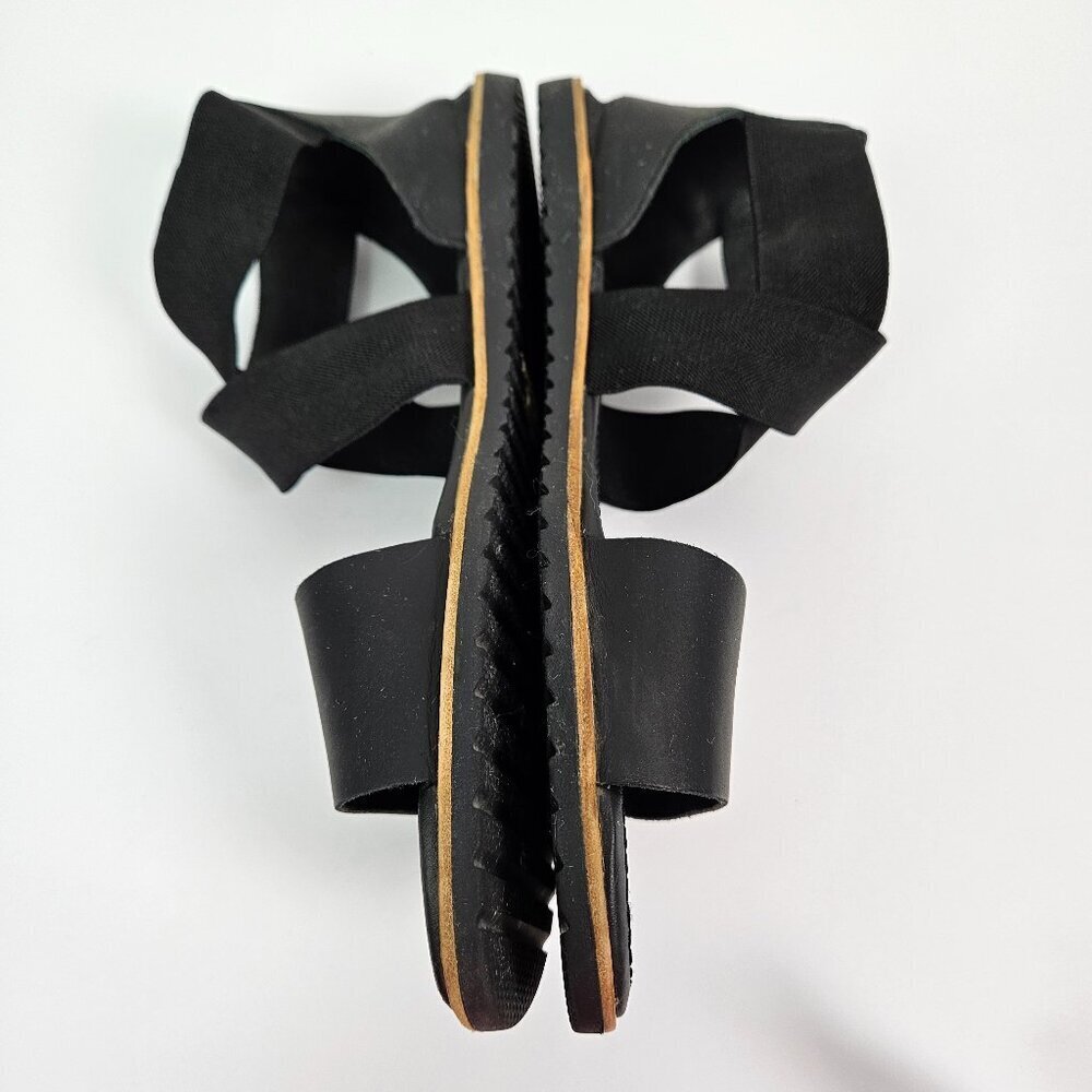 Sorel Ella Black Stretch Cross Ankle Strap Sandal 10.5 NL2893-010 - Picture 5 of 9